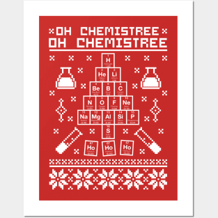 Oh Chemistree Oh Chemistree Chemistry Ugly Sweater Pixel Posters and Art